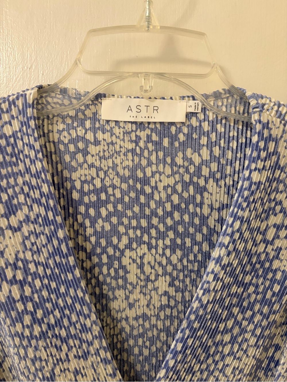 ASTR Blue and White Floral Wrap Blouse